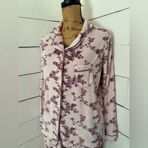 Floral Pink Fleece Pajama Set